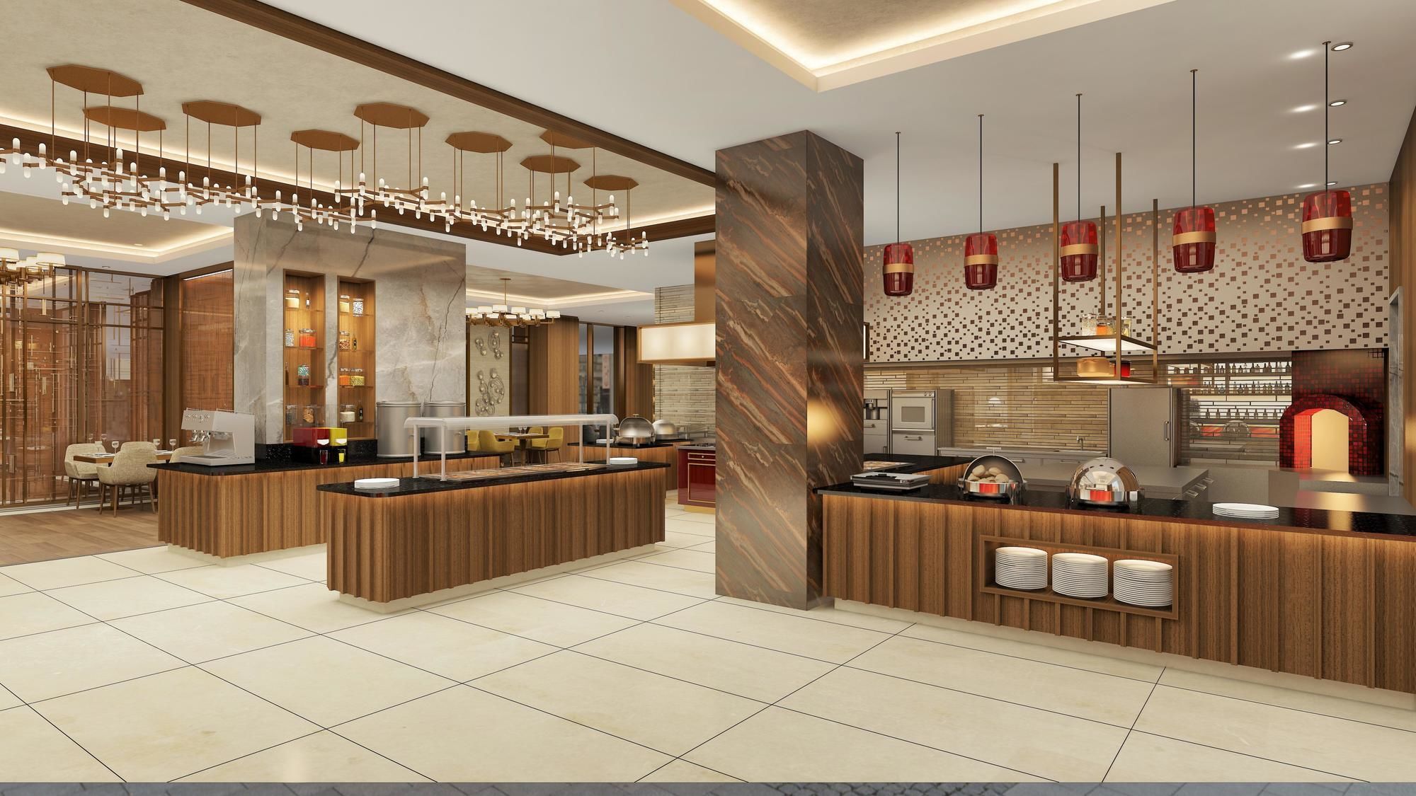 斯科普里希尔顿逸林酒店 外观 照片 The interior of the restaurant